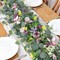 Artificial Daisy Garland with 3D Butterfly, Hanging Fake Flowers Greenery Eucalyptus Garland Floral Vines for Wedding Table Home Party Spring Decor
